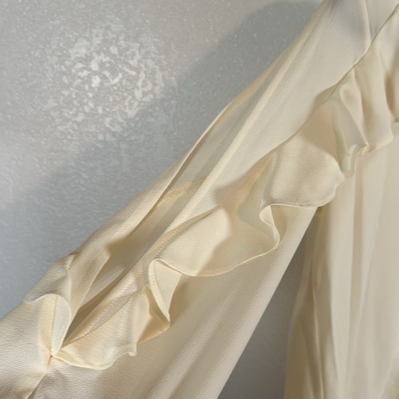 Stylus Ivory Spilt Ruffle Sleeve Blouse Size Small NWT - Picture 2 of 7